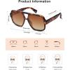 imageSOJOS Retro Square Polarized Aviator Sunglasses Womens Mens Trendy Vintage Aviators Shades SJ2613Brown TortoiseBrown
