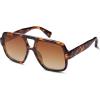 imageSOJOS Retro Square Polarized Aviator Sunglasses Womens Mens Trendy Vintage Aviators Shades SJ2613Brown TortoiseBrown
