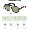 imageSOJOS Retro Square Polarized Aviator Sunglasses Womens Mens Trendy Vintage Aviators Shades SJ2613Brown TortoiseGreen