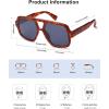 imageSOJOS Retro Square Polarized Aviator Sunglasses Womens Mens Trendy Vintage Aviators Shades SJ2613Caramel TortoiseBlue