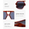 imageSOJOS Retro Square Polarized Aviator Sunglasses Womens Mens Trendy Vintage Aviators Shades SJ2613Caramel TortoiseBlue
