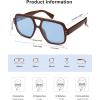 imageSOJOS Retro Square Polarized Aviator Sunglasses Womens Mens Trendy Vintage Aviators Shades SJ2613Dark BrownLight Blue Tint