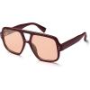 imageSOJOS Retro Square Polarized Aviator Sunglasses Womens Mens Trendy Vintage Aviators Shades SJ2613Dark RedLight Blush Tint