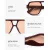 imageSOJOS Retro Square Polarized Aviator Sunglasses Womens Mens Trendy Vintage Aviators Shades SJ2613Dark RedLight Blush Tint