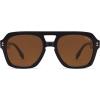 imageSOJOS Retro Trendy Polarized Aviator Sunglasses for Women Men Large Square Bold Pilot Shades SJ2385BlackBrown