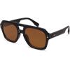 imageSOJOS Retro Trendy Polarized Aviator Sunglasses for Women Men Large Square Bold Pilot Shades SJ2385BlackBrown