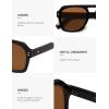 imageSOJOS Retro Trendy Polarized Aviator Sunglasses for Women Men Large Square Bold Pilot Shades SJ2385BlackBrown
