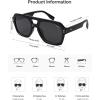 imageSOJOS Retro Trendy Polarized Aviator Sunglasses for Women Men Large Square Bold Pilot Shades SJ2385BlackGrey
