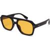imageSOJOS Retro Trendy Polarized Aviator Sunglasses for Women Men Large Square Bold Pilot Shades SJ2385BlackYellow