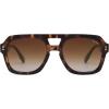 imageSOJOS Retro Trendy Polarized Aviator Sunglasses for Women Men Large Square Bold Pilot Shades SJ2385Brown TortoiseBrown