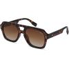 imageSOJOS Retro Trendy Polarized Aviator Sunglasses for Women Men Large Square Bold Pilot Shades SJ2385Brown TortoiseBrown