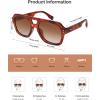 imageSOJOS Retro Trendy Polarized Aviator Sunglasses for Women Men Large Square Bold Pilot Shades SJ2385Caramel TortoiseBrown