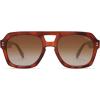 imageSOJOS Retro Trendy Polarized Aviator Sunglasses for Women Men Large Square Bold Pilot Shades SJ2385Caramel TortoiseBrown