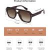 imageSOJOS Retro Trendy Polarized Aviator Sunglasses for Women Men Large Square Bold Pilot Shades SJ2385Dark TortoiseBrown