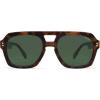 imageSOJOS Retro Trendy Polarized Aviator Sunglasses for Women Men Large Square Bold Pilot Shades SJ2385TortoiseGreen