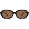 imageSOJOS Retro Vintage Oval Polarized Sunglasses Womens Mens 80s 90s Trendy Round Sunnies SJ2603BlackBrown