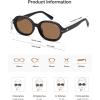 imageSOJOS Retro Vintage Oval Polarized Sunglasses Womens Mens 80s 90s Trendy Round Sunnies SJ2603BlackBrown