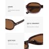 imageSOJOS Retro Vintage Oval Polarized Sunglasses Womens Mens 80s 90s Trendy Round Sunnies SJ2603Brown TortoiseBrown