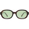 imageSOJOS Retro Vintage Oval Polarized Sunglasses Womens Mens 80s 90s Trendy Round Sunnies SJ2603Dark TortoiseLight Green