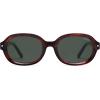imageSOJOS Retro Vintage Oval Polarized Sunglasses Womens Mens 80s 90s Trendy Round Sunnies SJ2603Redish Brown PatternGreyish Green