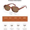 imageSOJOS Retro Vintage Oval Polarized Sunglasses Womens Mens 80s 90s Trendy Round Sunnies SJ2603Yellow TortoiseBrown