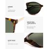 imageSOJOS Round Polarized Sunglasses for Women Men Oversized Trendy UV Protection ShadesBrownGreen