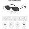 imageSOJOS Trendy Hexagonal Polarized Sunglasses for Women Men Retro Fashion Irregular Rhombus Shades UV400 Protection SJ1259Black