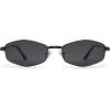 imageSOJOS Trendy Hexagonal Polarized Sunglasses for Women Men Retro Fashion Irregular Rhombus Shades UV400 Protection SJ1259Black