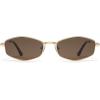imageSOJOS Trendy Hexagonal Polarized Sunglasses for Women Men Retro Fashion Irregular Rhombus Shades UV400 Protection SJ1259Brown