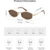 imageSOJOS Trendy Hexagonal Polarized Sunglasses for Women Men Retro Fashion Irregular Rhombus Shades UV400 Protection SJ1259Brown