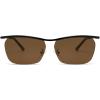 imageSOJOS Trendy Rectangle Cat Eye Semirimless Sunglasses Womens Retro Fashion Vintage Shades UV400 Protection SJ1253BlackBrown