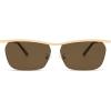 imageSOJOS Trendy Rectangle Cat Eye Semirimless Sunglasses Womens Retro Fashion Vintage Shades UV400 Protection SJ1253GoldBrown
