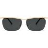 imageSOJOS Trendy Rectangle Cat Eye Semirimless Sunglasses Womens Retro Fashion Vintage Shades UV400 Protection SJ1253GoldGrey