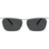 imageSOJOS Trendy Rectangle Cat Eye Semirimless Sunglasses Womens Retro Fashion Vintage Shades UV400 Protection SJ1253SilverGrey