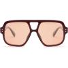 imageSOJOS Retro Square Polarized Aviator Sunglasses Womens Mens Trendy Vintage Aviators Shades SJ2613Dark RedLight Blush Tint