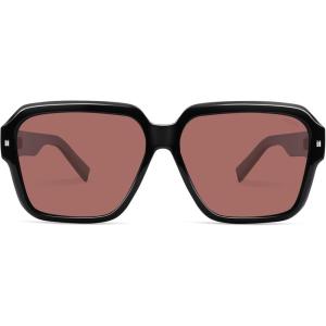 imageSOJOS Retro Polarized Hexagonal Aviator Sunglasses Womens Mens Trendy Rectangle UV400 Shades SJ2398BlackRed