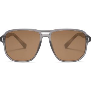 imageSOJOS Retro Polarized Hexagonal Aviator Sunglasses Womens Mens Trendy Rectangle UV400 Shades SJ2398TortoiseBrown