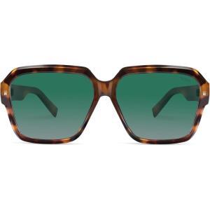 imageSOJOS Retro Polarized Hexagonal Aviator Sunglasses Womens Mens Trendy Rectangle UV400 Shades SJ2398TortoiseGreen