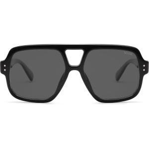 imageSOJOS Retro Square Polarized Aviator Sunglasses Womens Mens Trendy Vintage Aviators Shades SJ2613BlackGrey