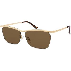 imageSOJOS Trendy Rectangle Cat Eye Semirimless Sunglasses Womens Retro Fashion Vintage Shades UV400 Protection SJ1253GoldBrown