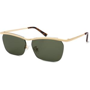 imageSOJOS Trendy Rectangle Cat Eye Semirimless Sunglasses Womens Retro Fashion Vintage Shades UV400 Protection SJ1253GoldGreen