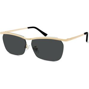 imageSOJOS Trendy Rectangle Cat Eye Semirimless Sunglasses Womens Retro Fashion Vintage Shades UV400 Protection SJ1253GoldGrey