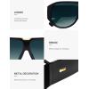 imageSOJOS Oversized Aviator Sunglasses Polarized Womens Mens Retro Trendy Vintage Big Square Shield SJ2392BlackBlue Grading