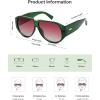 imageSOJOS Oversized Aviator Sunglasses Polarized Womens Mens Retro Trendy Vintage Big Square Shield SJ2392GreenPink Grading