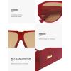 imageSOJOS Oversized Aviator Sunglasses Polarized Womens Mens Retro Trendy Vintage Big Square Shield SJ2392RedLight Brown