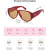 imageSOJOS Oversized Aviator Sunglasses Polarized Womens Mens Retro Trendy Vintage Big Square Shield SJ2392RedLight Brown