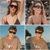 imageSOJOS Oversized Aviator Sunglasses Polarized Womens Mens Retro Trendy Vintage Big Square Shield SJ2392TortoiseBrown