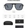 imageSOJOS Retro Aviator Polarized Sunglasses for Men Women Trendy Vintage Square Pilot Mens Shades SJ2370Black Frame Grey Lens