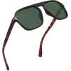 imageSOJOS Retro Aviator Polarized Sunglasses for Men Women Trendy Vintage Square Pilot Mens Shades SJ2370Tortoise Frame Green Lens