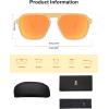 imageSOJOS Retro Aviator Polarized Sunglasses for Men Women Trendy Vintage Square Pilot Mens Shades SJ2370Yellow Frame Orange Lens